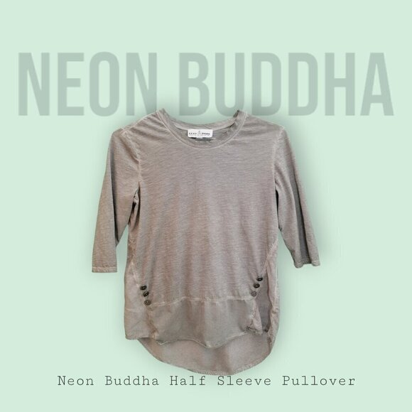 Neon Buddha Half Sleeve Pullover T Shirt - Picture 1 of 7
